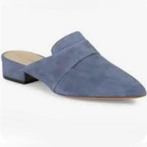 Cole Haan Marlee Blue Gray Suede Leather Pointed Closed Toe Mule Slide Size 6.5